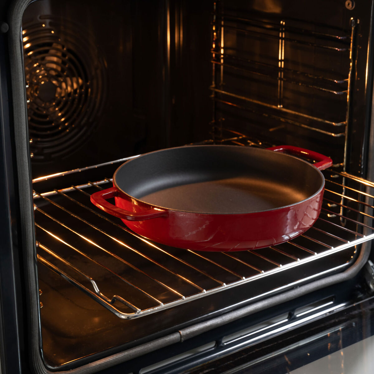 Combekk støbejernsstegepande Ø28 cm, bordeaux