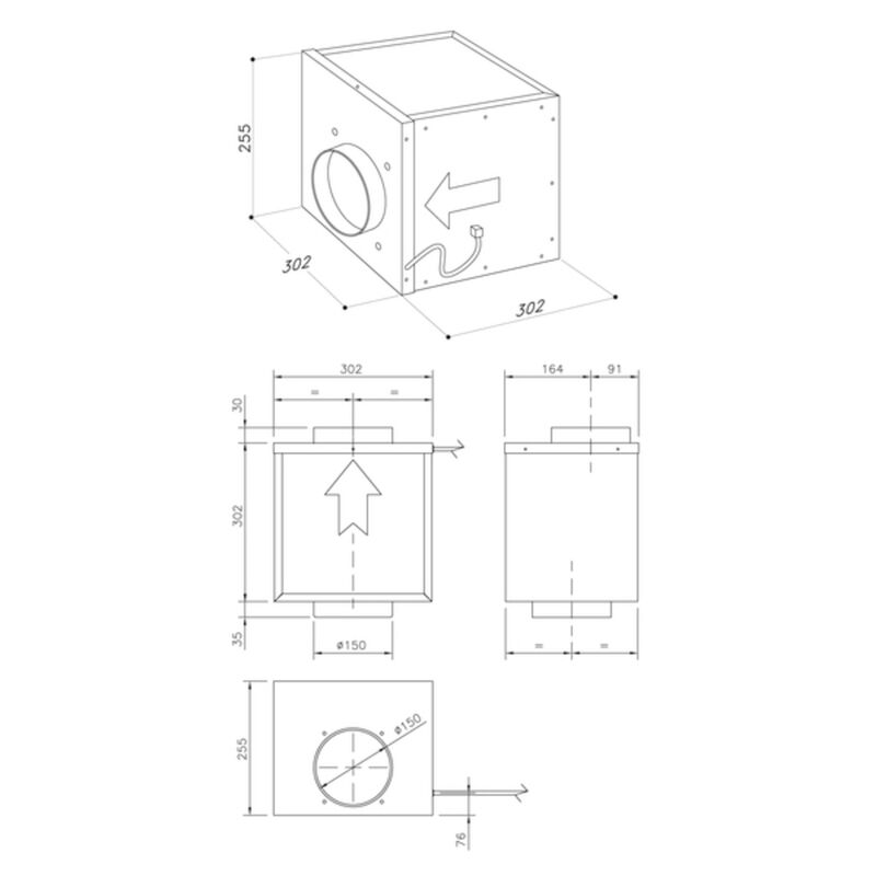 Indoor1 kjøkkenviftemotor, ekstern