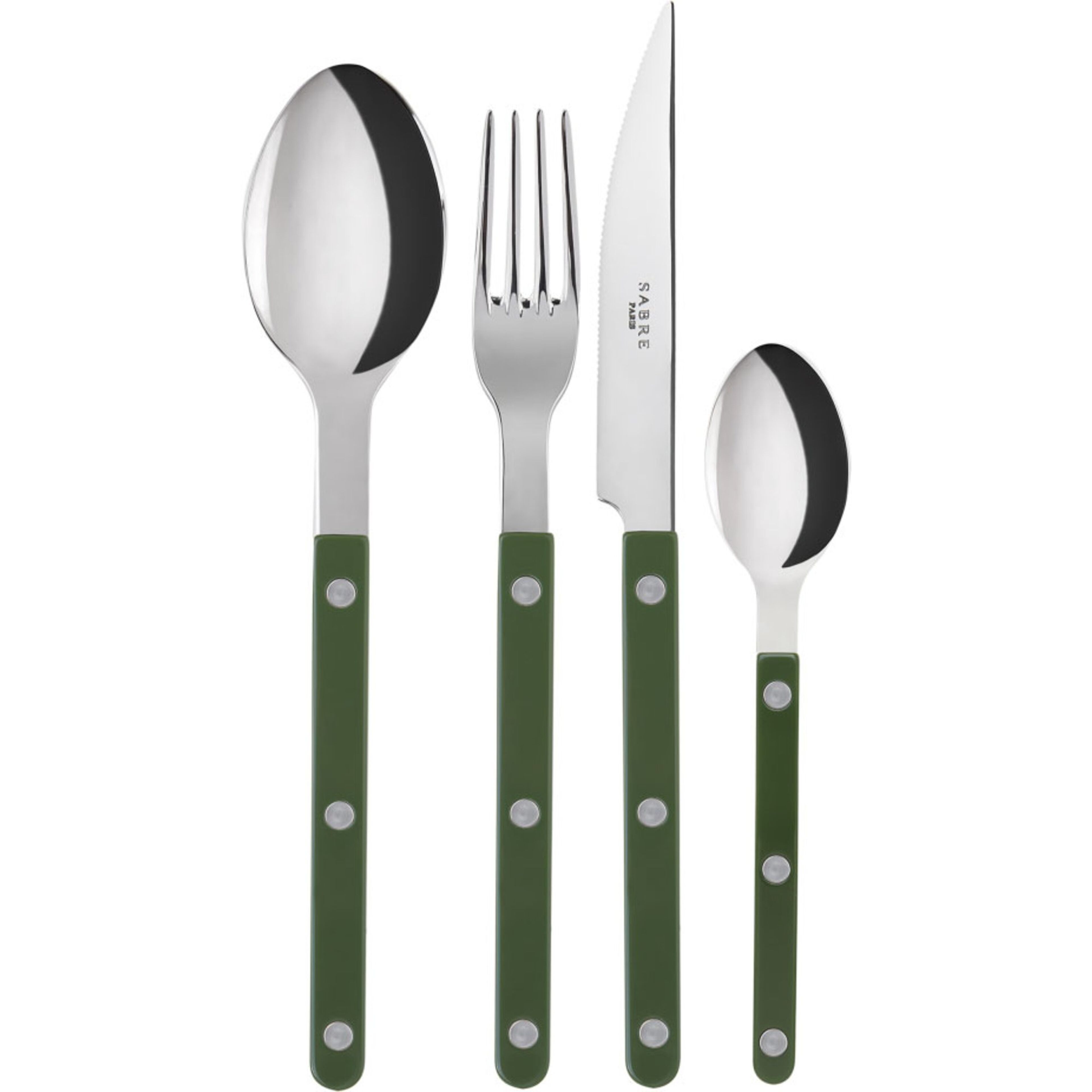 Bistrot Solid bestickset 4 delar, green