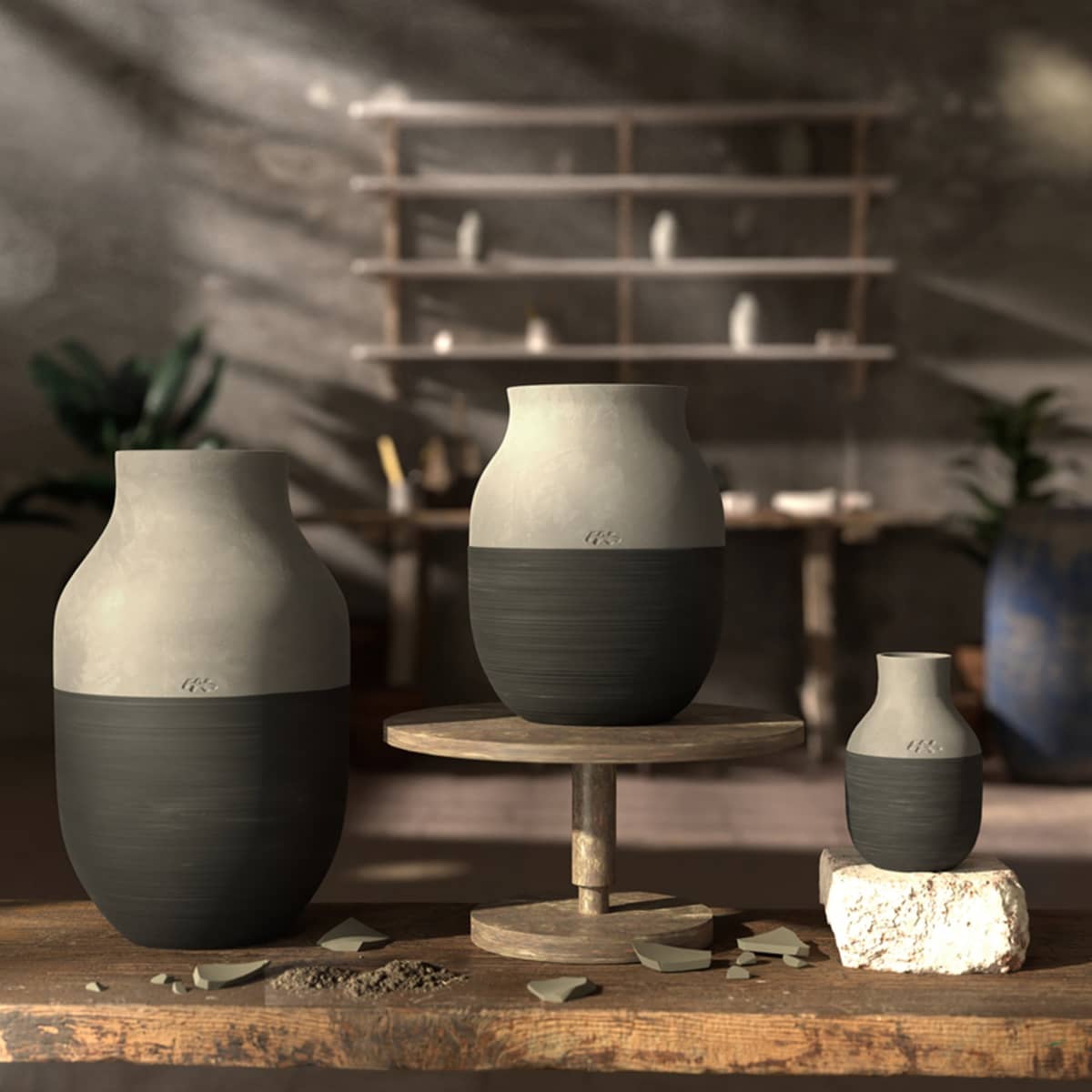 Omaggio Circulare vase 31 cm, antracitgrå