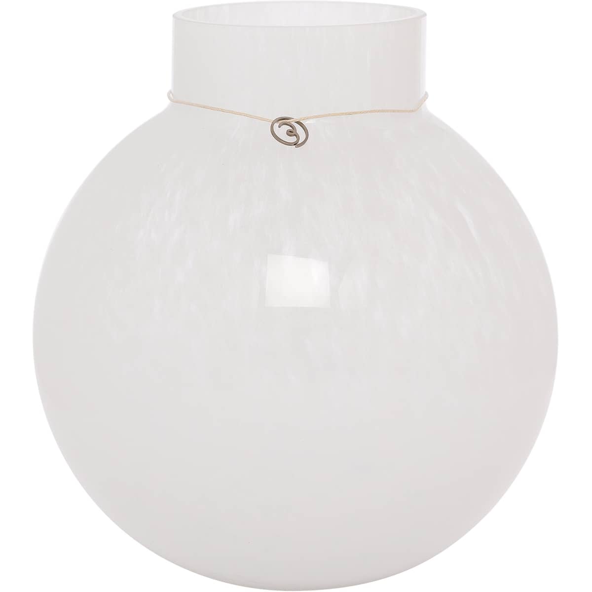 Glasvas rund 22cm Ø21cm, vit