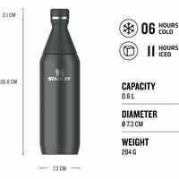 All Day Slim Bottle termoflaske 0,6 liter, black