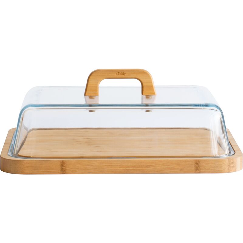 Osteklokke 34 x 25 x 9,5 cm, glass/bambus