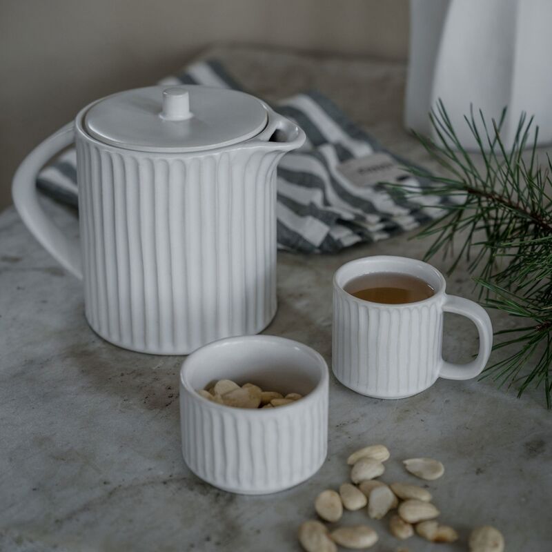 Glöggkanna med värmare 90 cl, naturvit