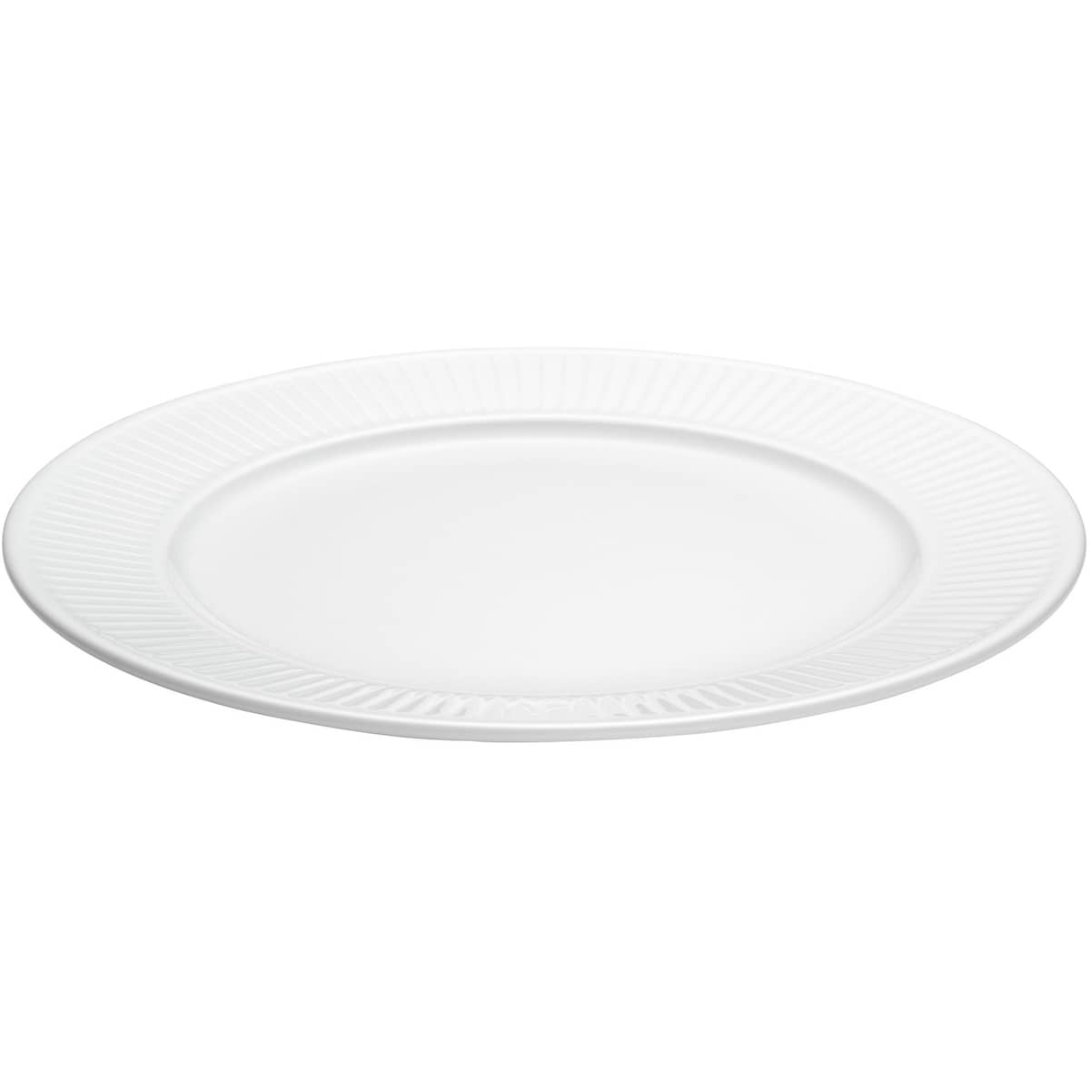 Vit Plissé tallrik, Ø 28 cm.