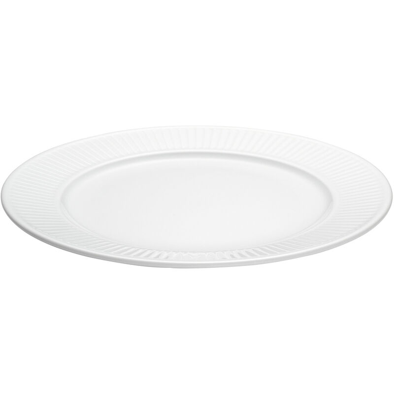 Hvid Plissé tallerken, Ø 28 cm.