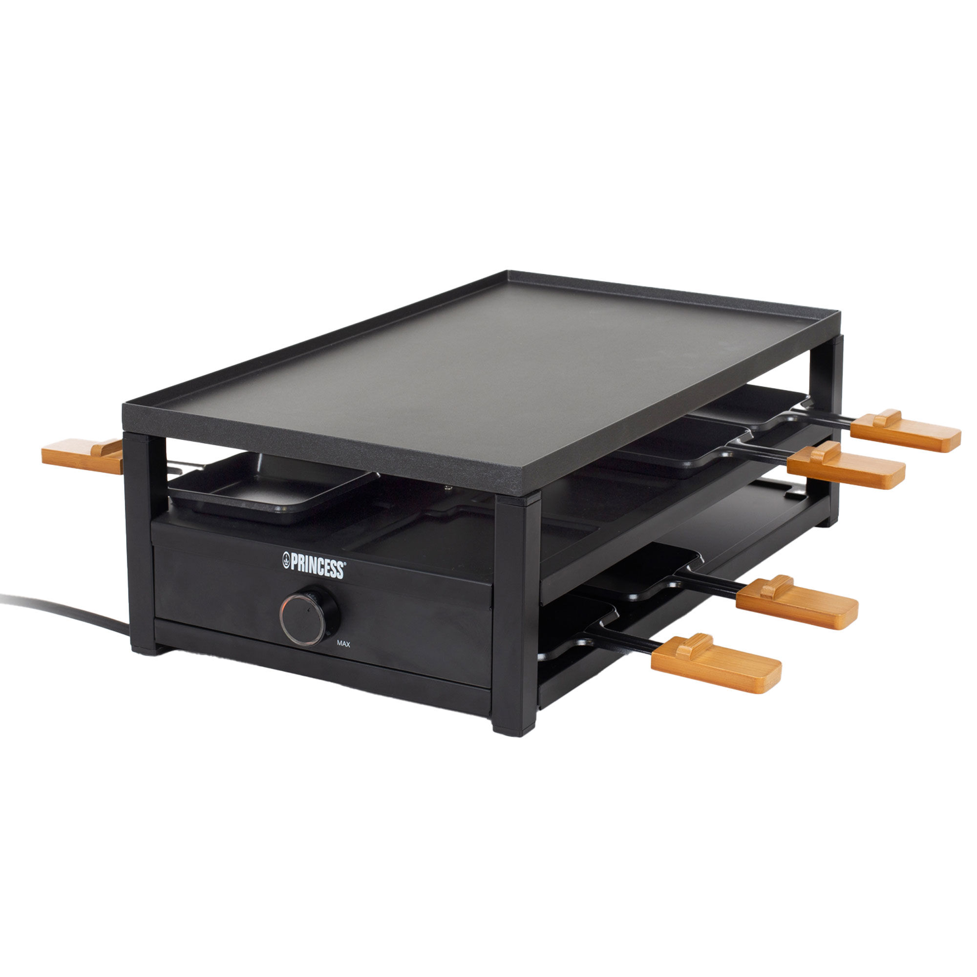 Princess Black Steel Raclette, 8 personer