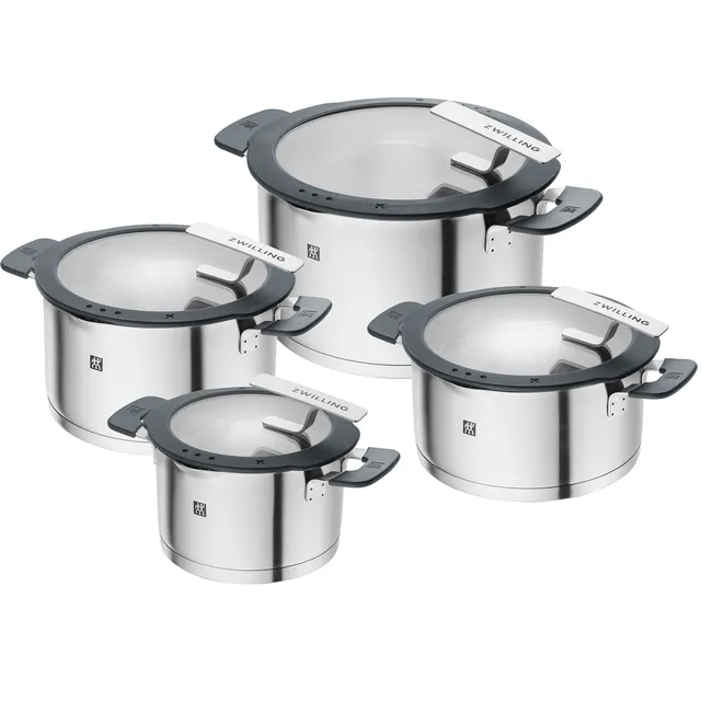 Zwilling Simplify grytesett 4 deler + 4 lokk, rustfritt stål