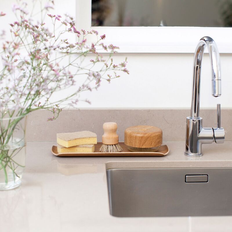 Leaf träbricka, valnötsträ