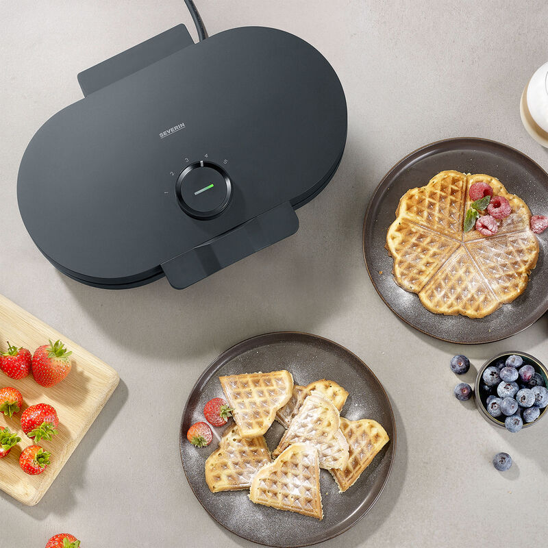 WA 2118 dubbelt våffeljärn, svart