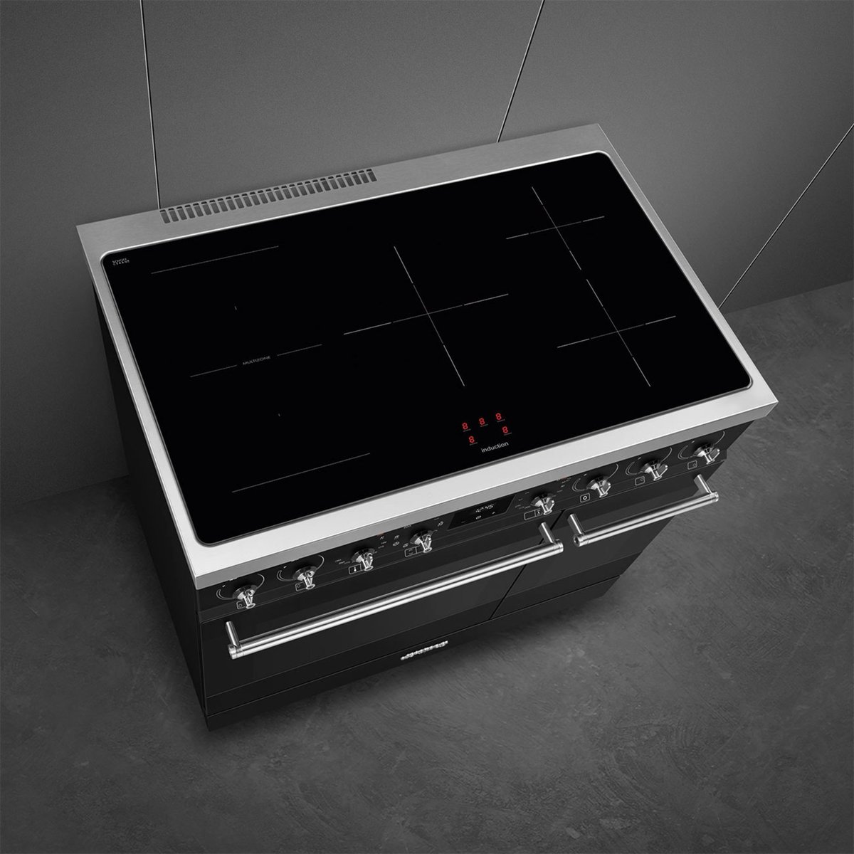 C92IMMB2 Induksjonskomfyr med 2 ovner Classic 90 cm, matt svart