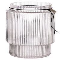 Glasvase med riflet struktur, 20 cm