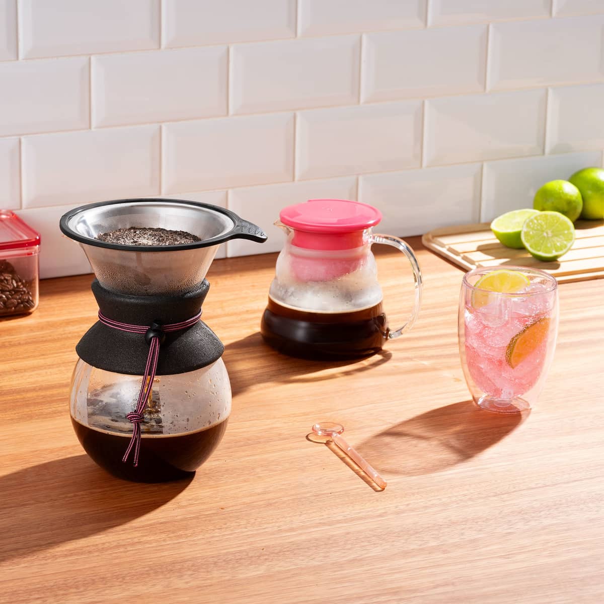 PAVINA dobbeltsidet glas 35 cl, rosa, 2 stk.