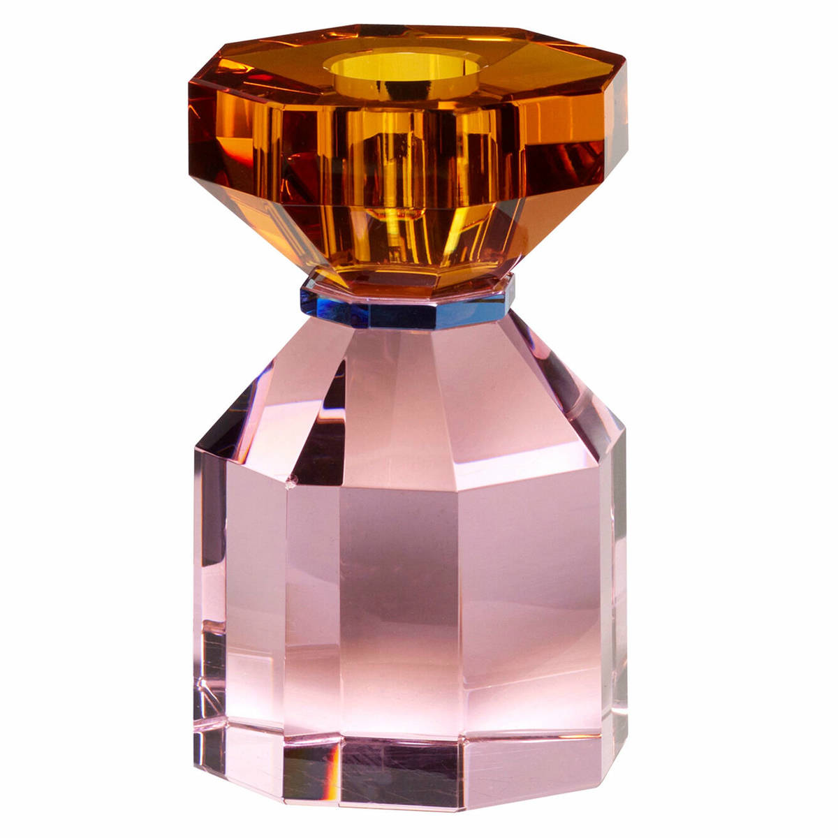 Gem kynttilänjalka 11 cm, orassi/roosa