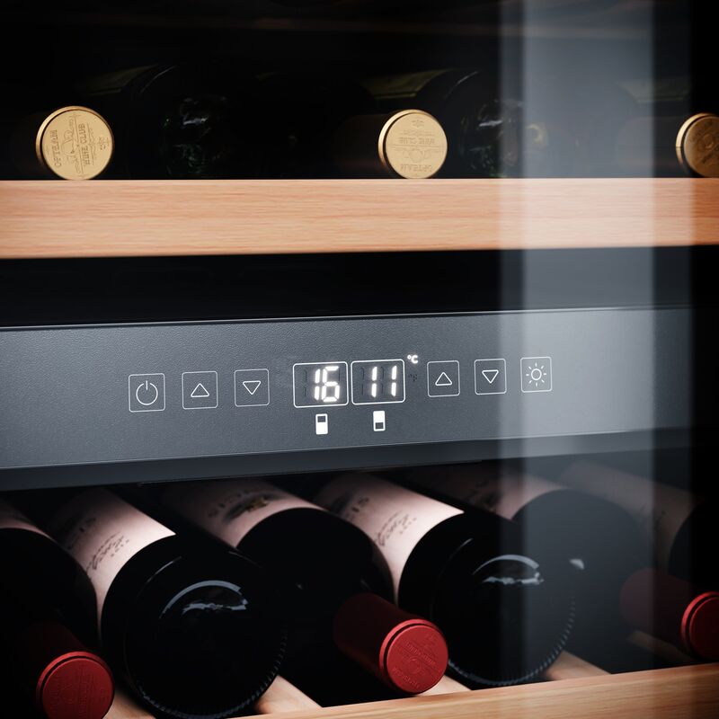 C46B vinkjøler temperaturzoner, 46 flasker, svart/rustfritt stål