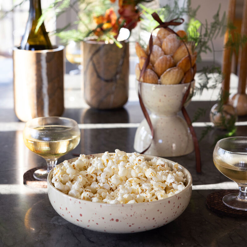 Ditte serveringsskål, beige/bordeaux