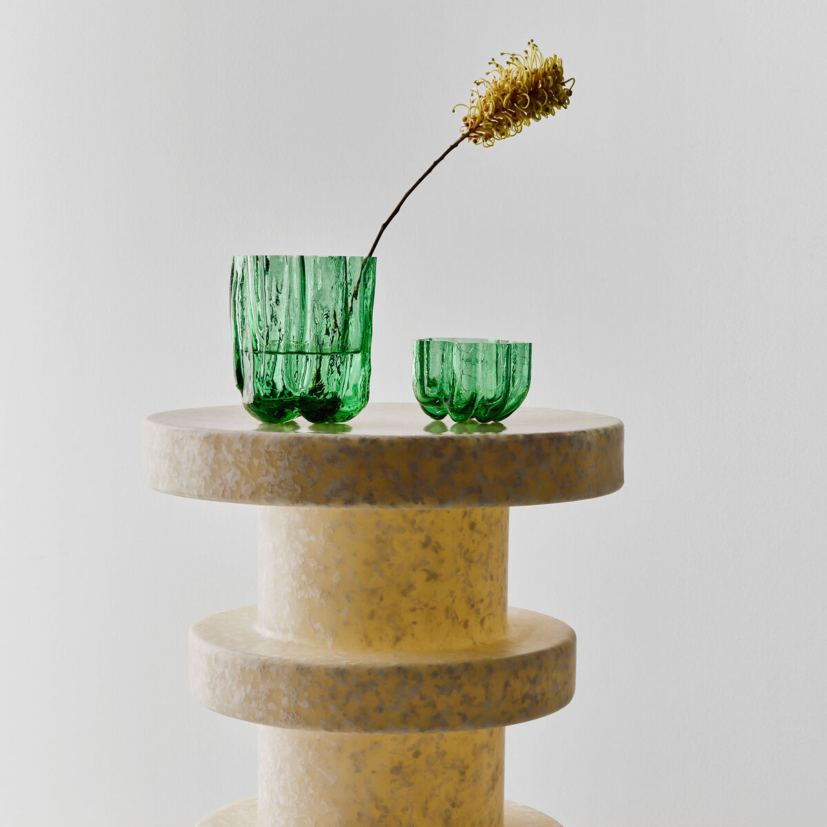 Kosta Boda Crackle vas 121 mm, mörkgrön