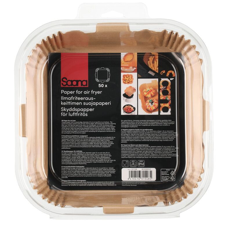 Bagepapir til airfryer 25x20 cm, 50 stk.