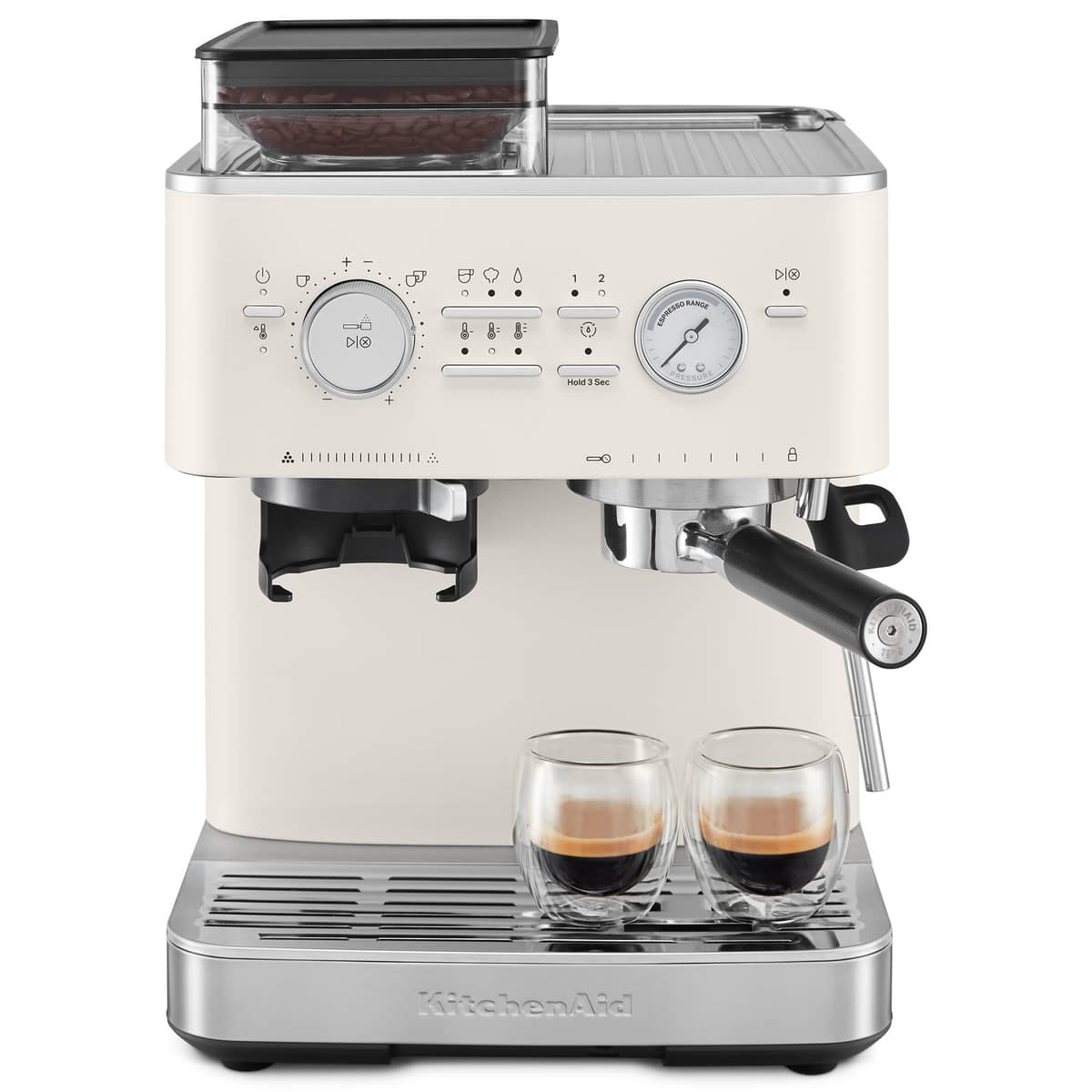 Espressokone kahvimyllyllä, porcelain white