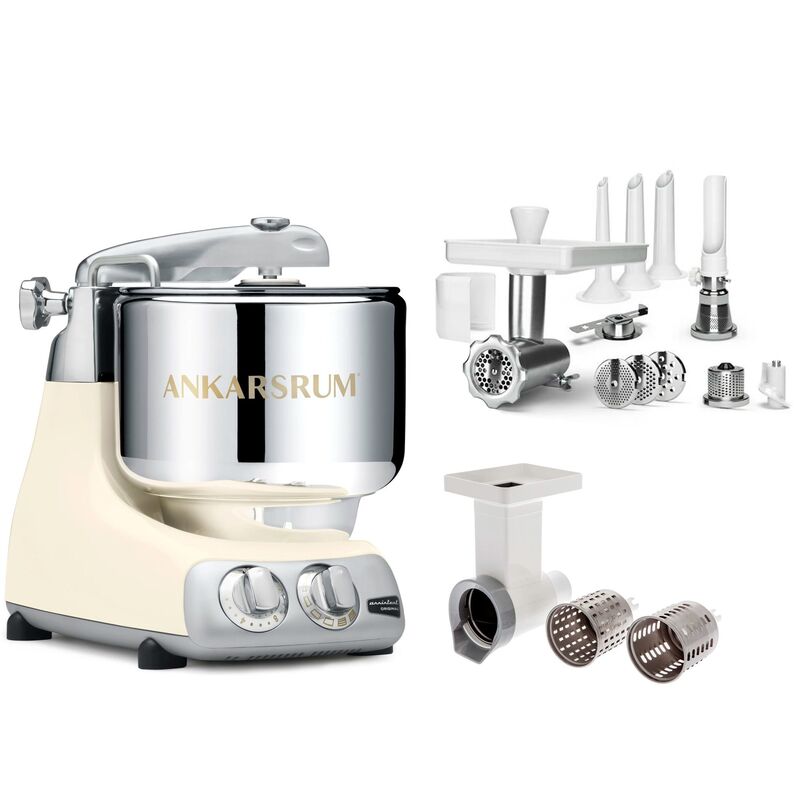 Köksmaskin, stort tillbehörspaket, light créme