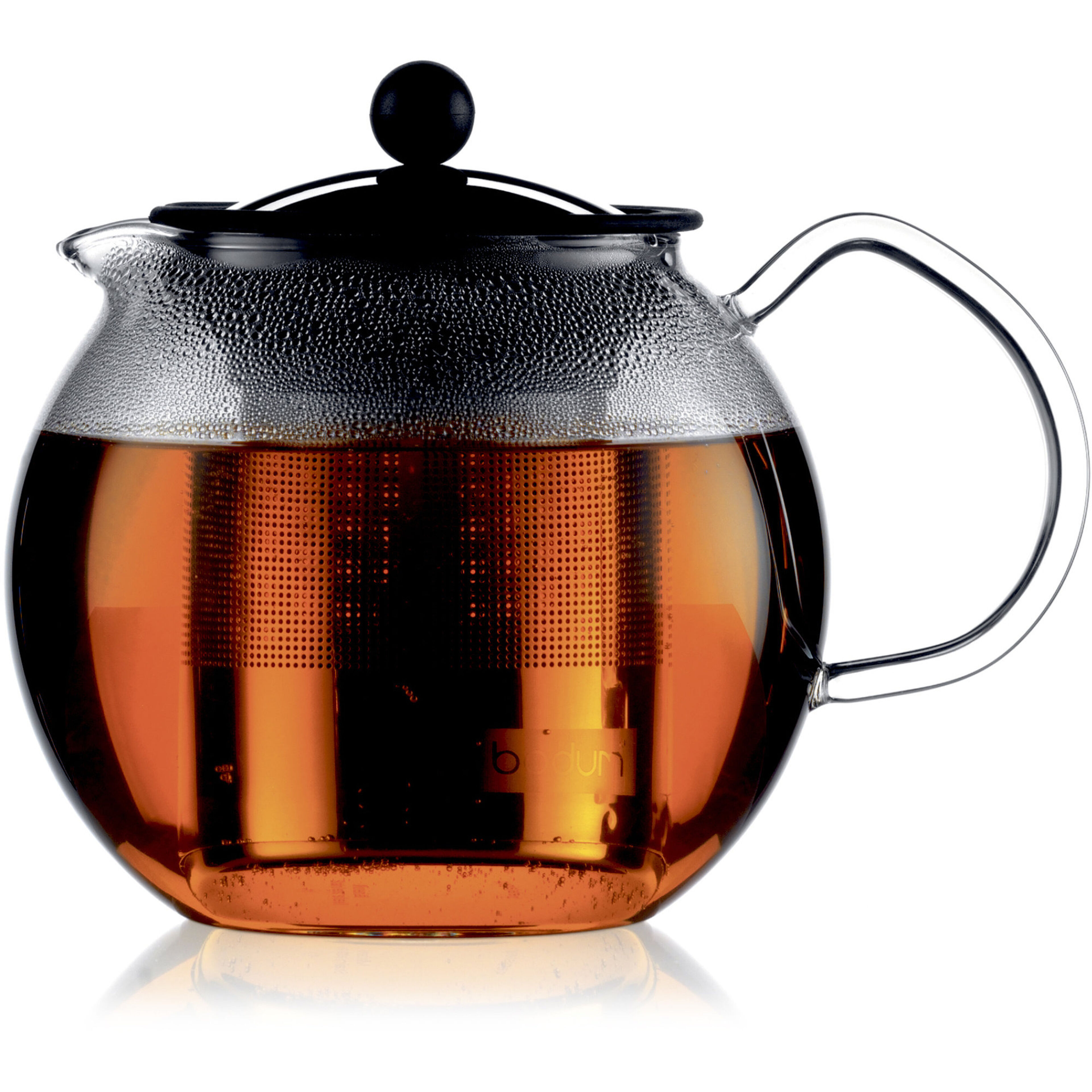 Assam Tekanna Glas med Stålfilter 1 Liter