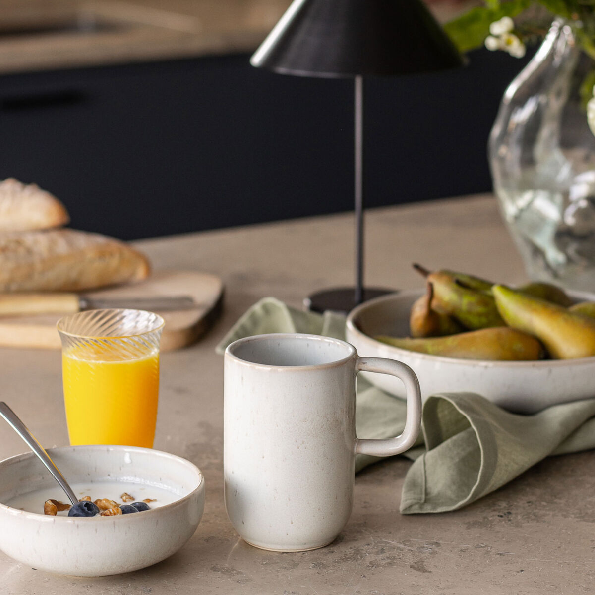 Decotique Sienna Kjøkkenhåndkle lin 70 x 50 cm 2-pakning, grønn