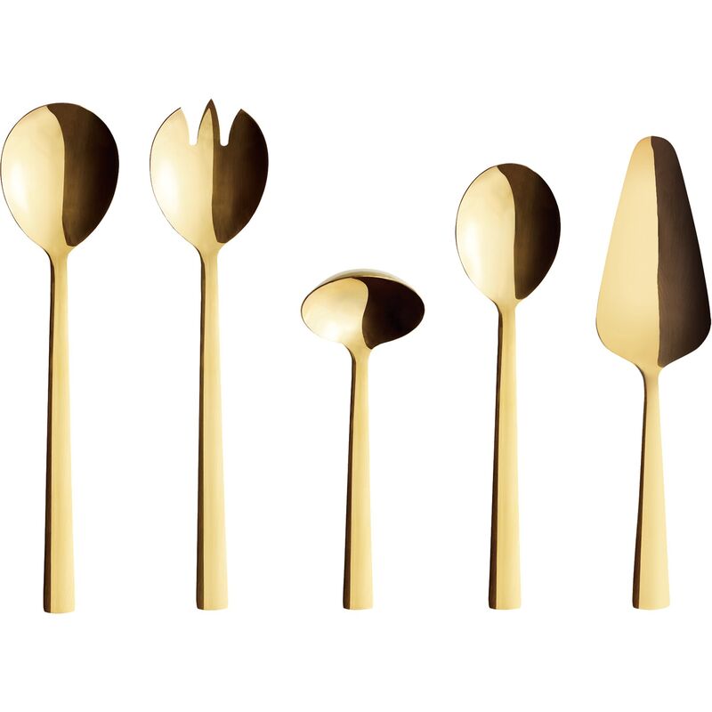 Raw bestickset 5 delar, guld