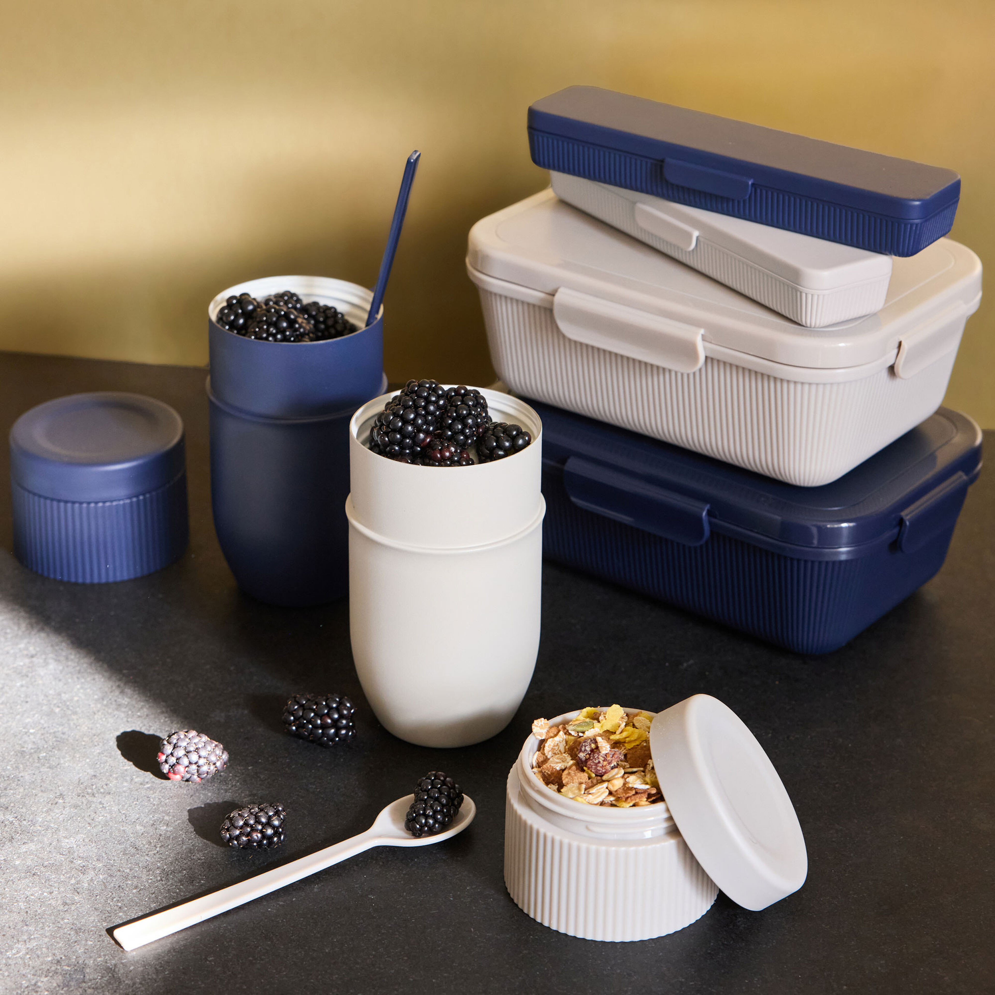 Ted Termos yoghurtmugg med sked 32 cl, beige