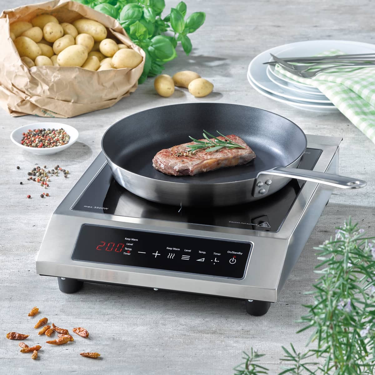 ProChef 3500 induktionskogeplade, sort