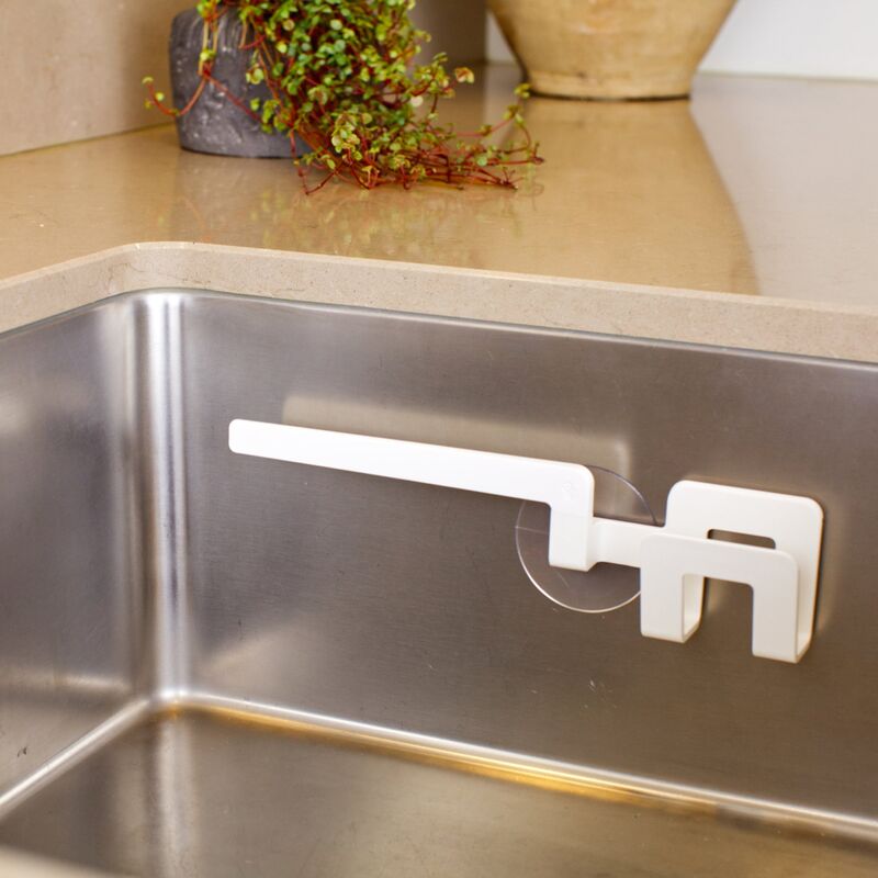 Holder for oppvaskklut og svamp, hvit