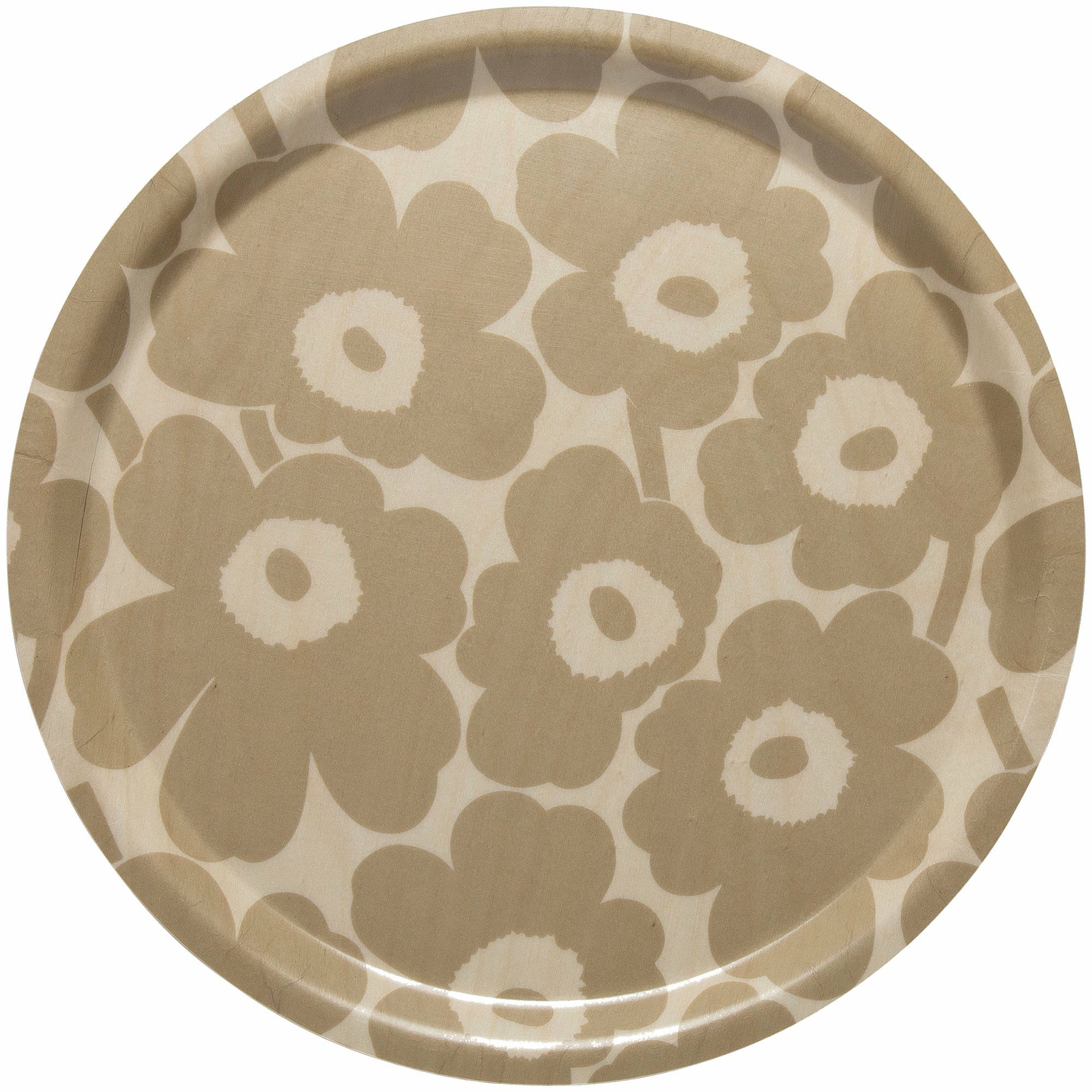 Produktfoto för Marimekko MINI Unikko bricka 31 cm, ljusbrun/beige