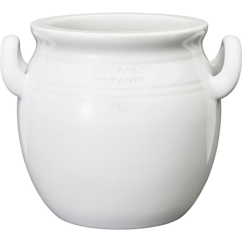 Krus, 1 liter, stentøj, hvid