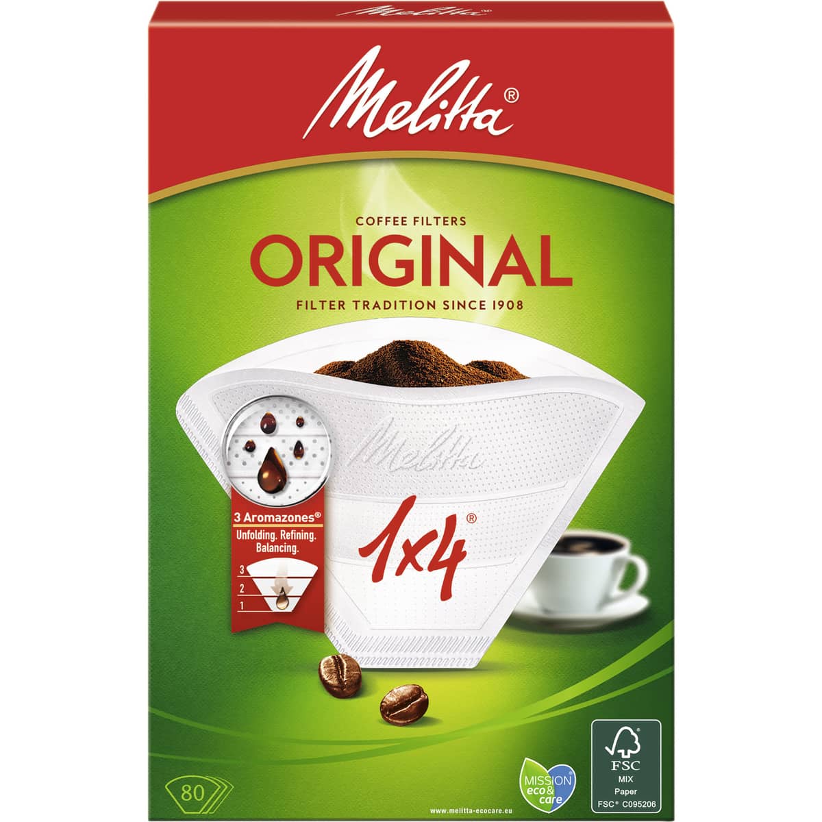 Kaffefilter 1x4/80 Vit