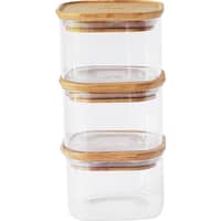 Glasburk med bambulock 10x10 cm 3-pack