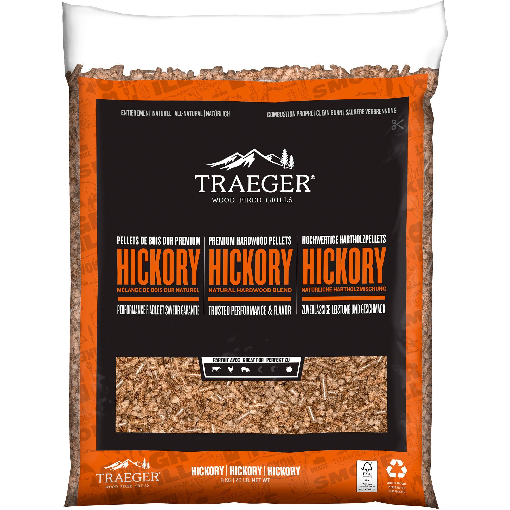 Träpellets, hickory