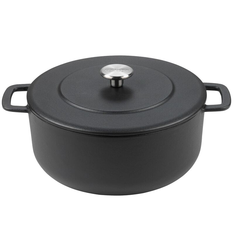 Gjutjärnsgryta emaljerad, Svart, 24 cm.