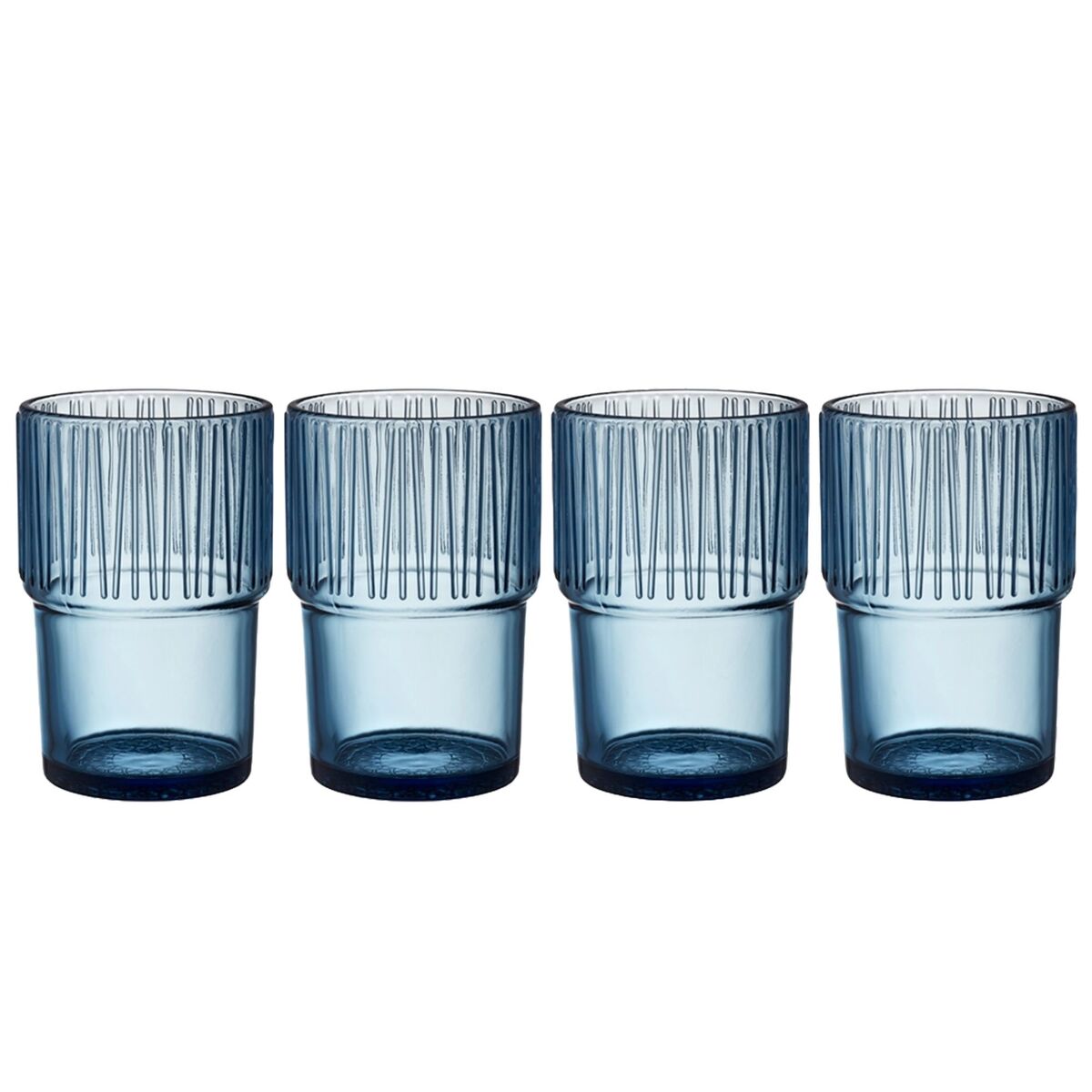 Kusintha Caféglas 38 cl, blå, 4 stk.