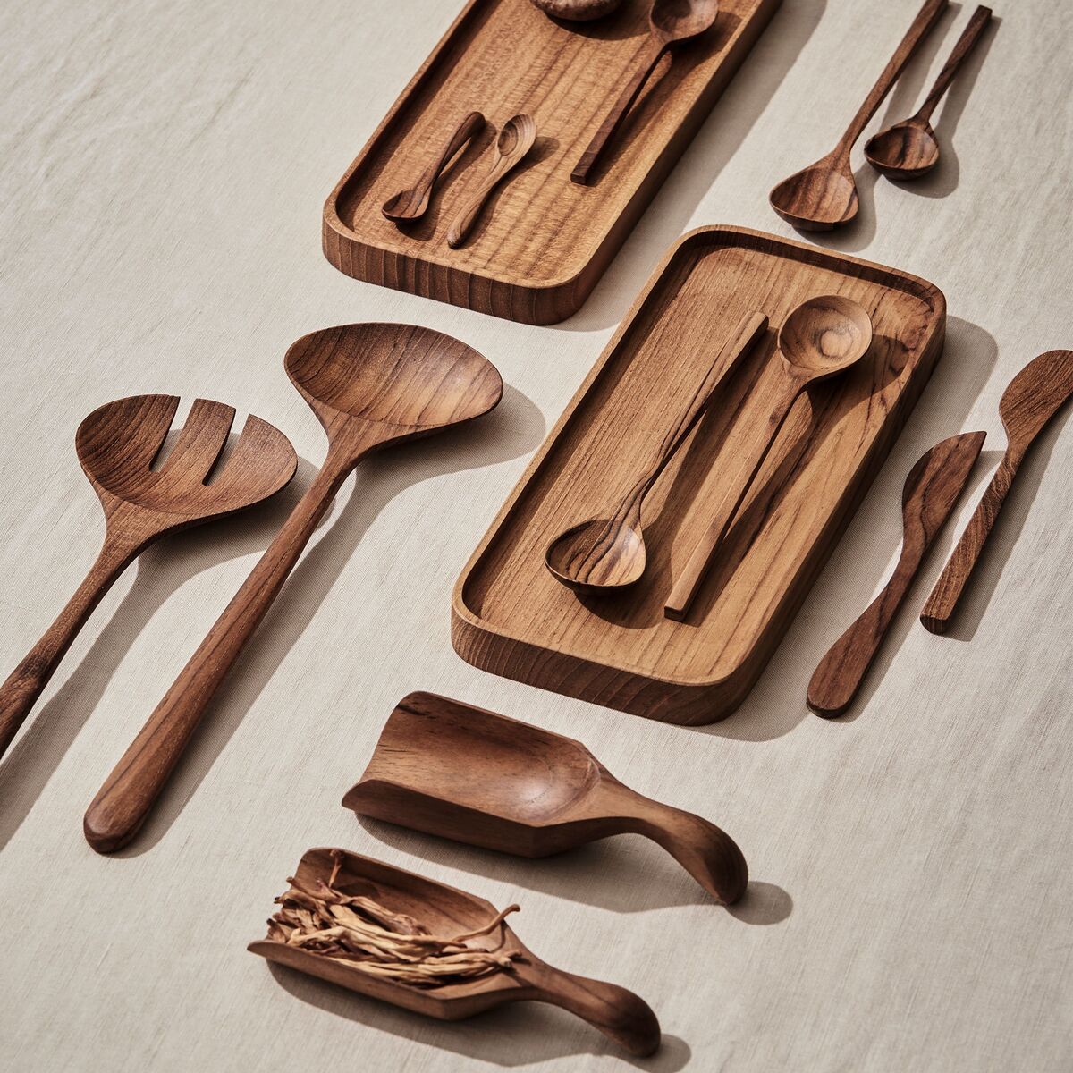 Smørkniver, teak