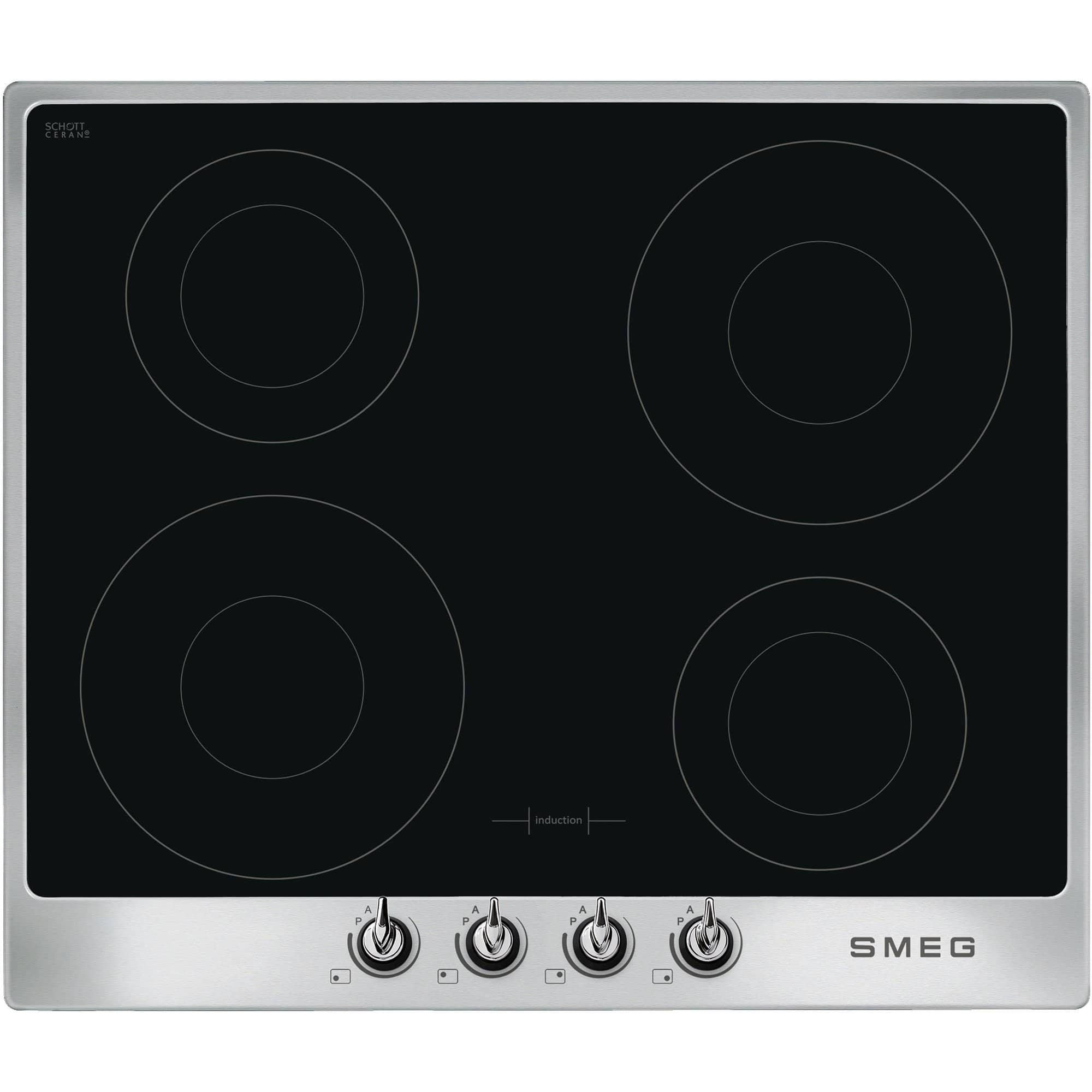 Produktfoto för Smeg 60 cm Victoria Induktionshäll med Ram, Rostfritt Stål