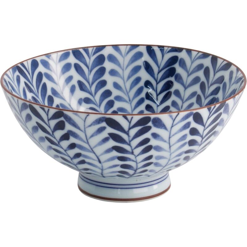 Flower skål 400 ml, blå/hvid