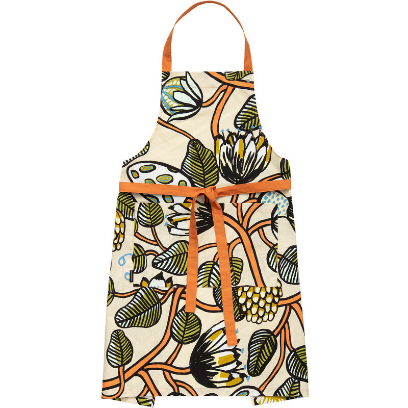 Marimekko Tiara förkläde, sand/grön/orange