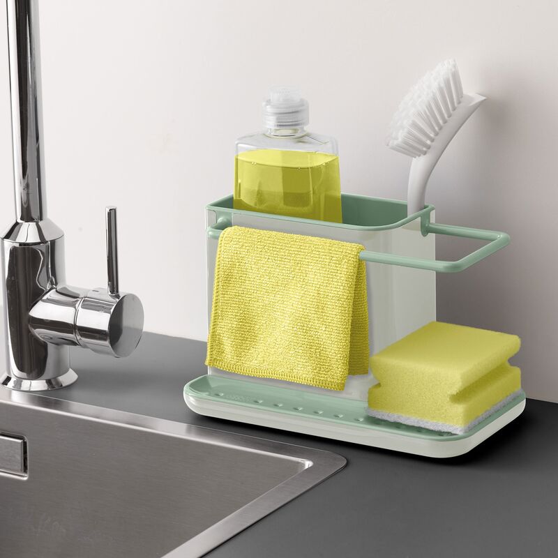 Caddy opbevaring til håndopvask, lysegrå/grøn