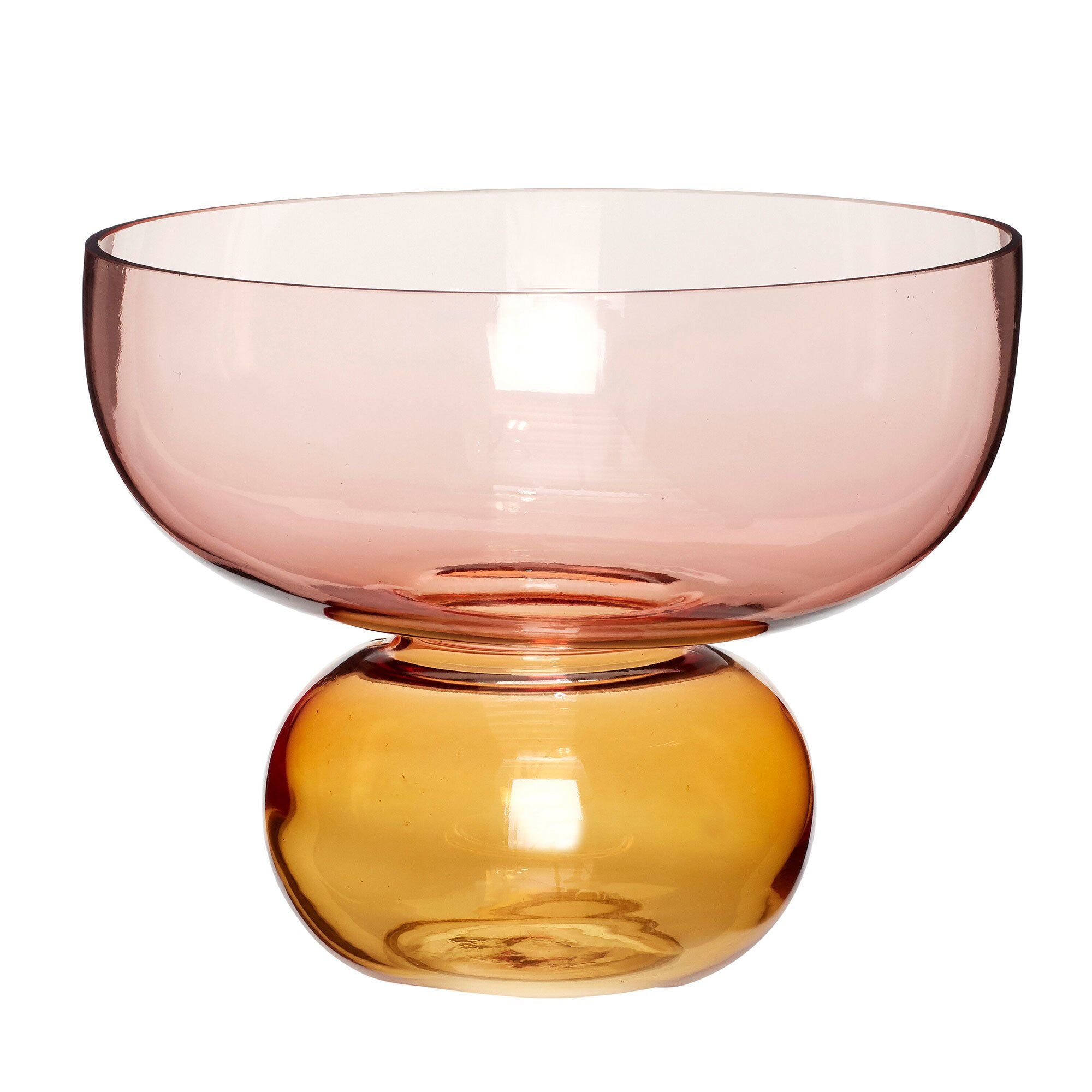 Hübsch Show vas 25 cm, bärnsten/rosa