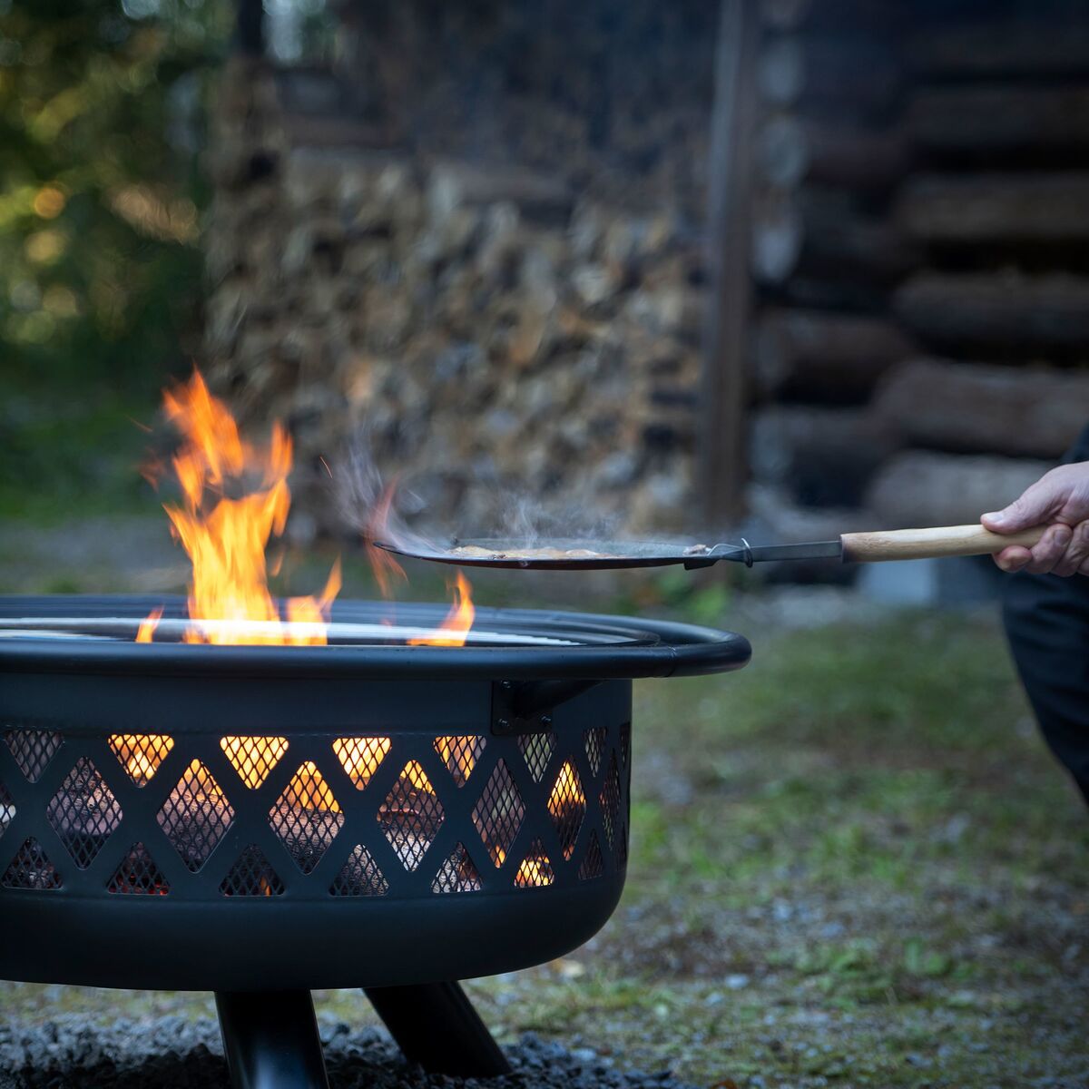 Grillpande med foldbart håndtag