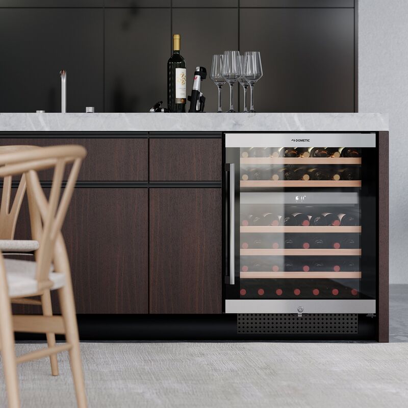 C46B vinkjøler temperaturzoner, 46 flasker, svart/rustfritt stål