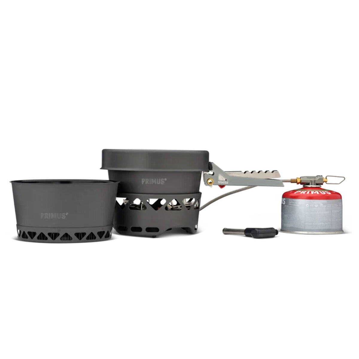 PrimeTech Stove Set II -kaasukeitin 2 × 1,3 litraa, harmaa