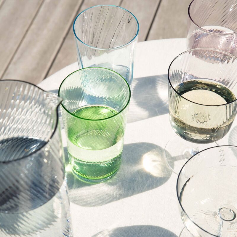 RAW Unique Swirl highballglas 45 cl, lysblå