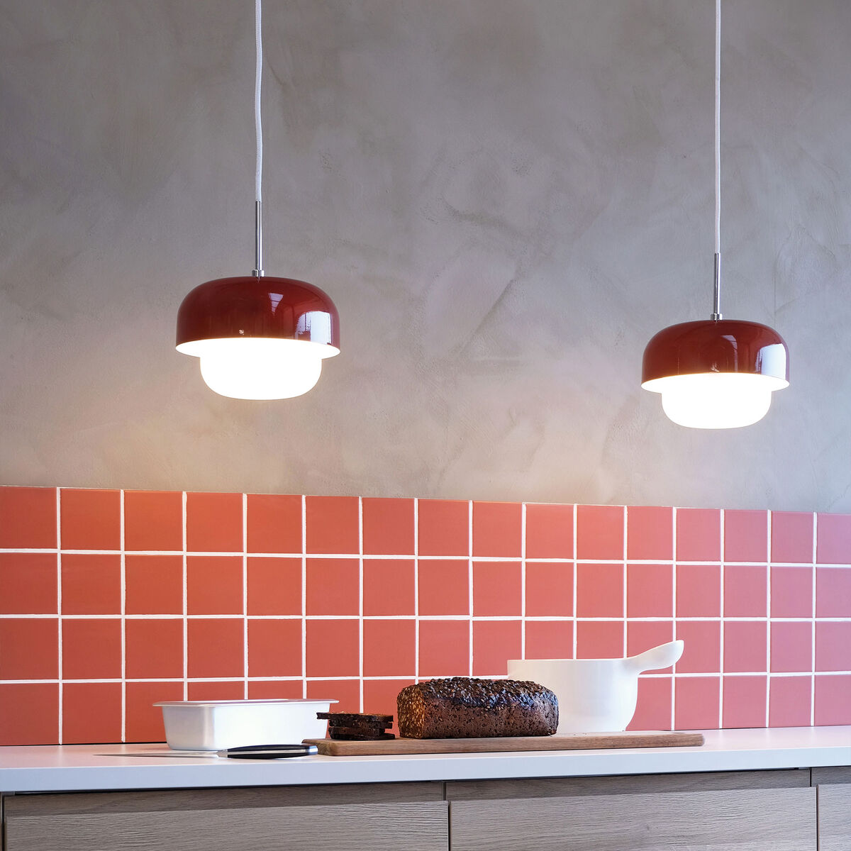 Dyberg Larsen Haipot pendellampa D23, röd