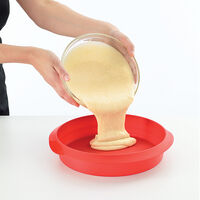 Rund kakeform i silikon 26 cm, rød