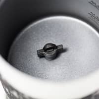 Fomini Crema Inox mælkeskummer, stål/sort